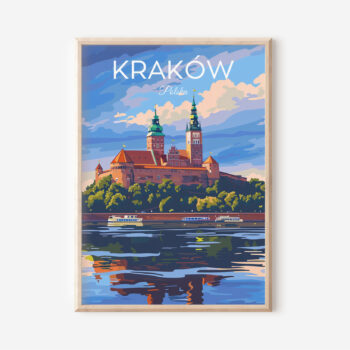 Nowoczesny Plakat z Polskim Miastem - Kraków