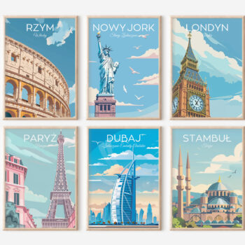 Plakaty z Miejscami na Świecie – Zestaw 6 Plakatów 2