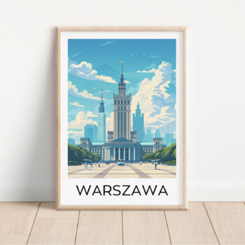 Nowoczesny Plakat z Polskim Miastem - Warszawa 2