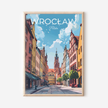 Nowoczesny Plakat z Polskim Miastem - Wrocław