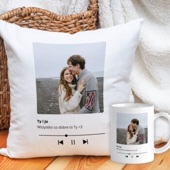 Personalizowany Zestaw Poduszka + Kubek Album Muzyczny