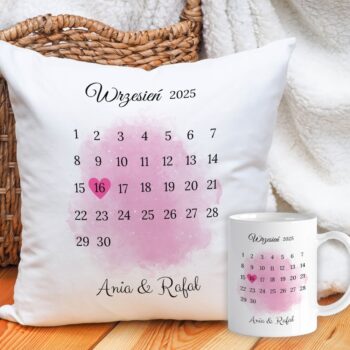 Personalizowany Zestaw Poduszka + Kubek Kalendarz 1
