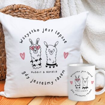 Personalizowany Zestaw Poduszka + Kubek Wszystko jest lepsze