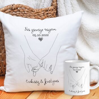 Personalizowany Zestaw Poduszka + Kubek Na Zawsze Razem 2