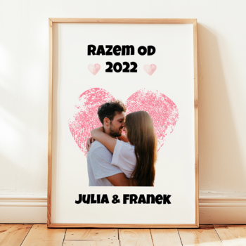 Personalizowany Plakat Dla Par - Serce
